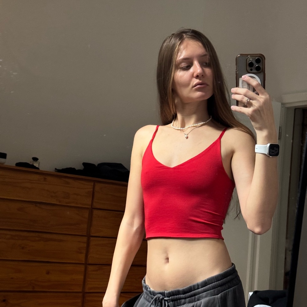 Red Women's Crop Top
